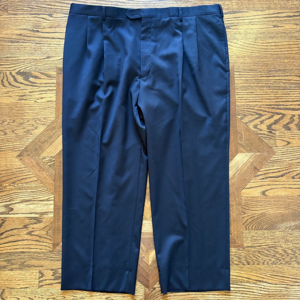 Jos‎ A Bank Signature Traditional Fit Mens Dress Pants Navy Blue Size 4427